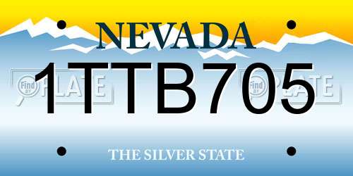 1TTB705 Nevada License Plate