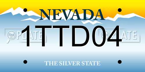 1TTD04 Nevada License Plate
