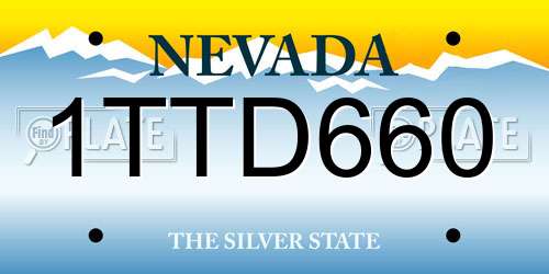 1TTD660 Nevada License Plate