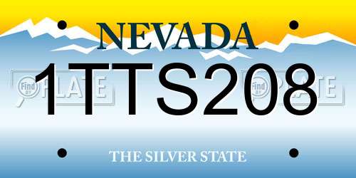 1TTS208 Nevada License Plate