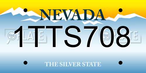 1TTS708 Nevada License Plate