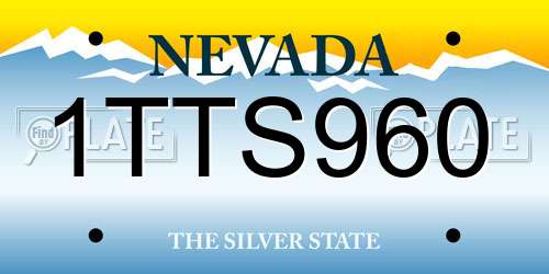 1TTS960 Nevada License Plate