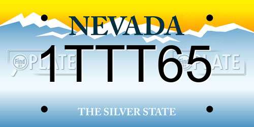 1TTT65 Nevada License Plate