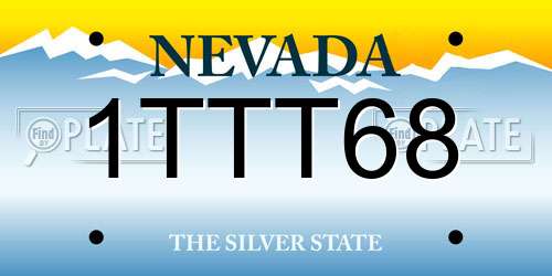 1TTT68 Nevada License Plate