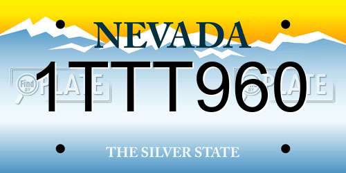 1TTT960 Nevada License Plate