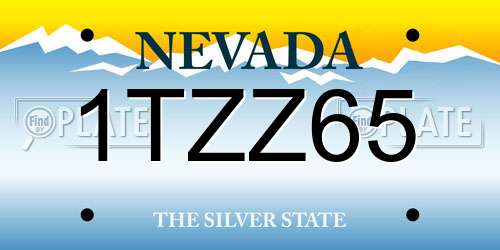 1TZZ65 Nevada License Plate