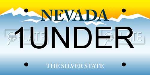 1UNDER Nevada License Plate