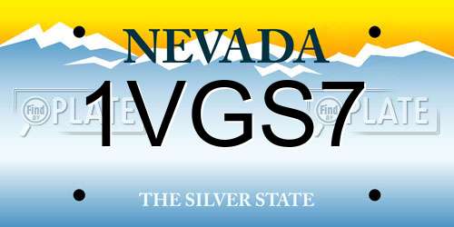 1VGS7 Nevada License Plate