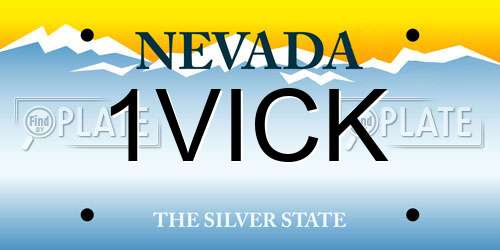 1VICK Nevada License Plate