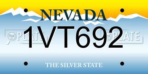 1VT692 Nevada License Plate