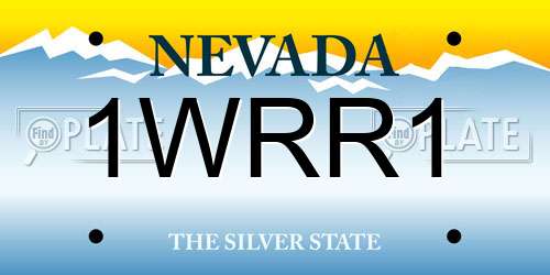 1WRR1 Nevada License Plate