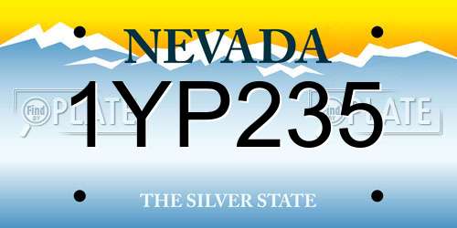 1YP235 Nevada License Plate