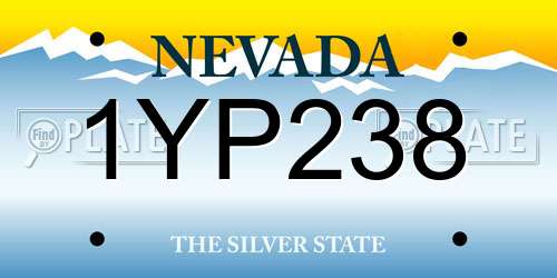 1YP238 Nevada License Plate