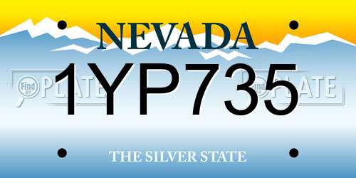 1YP735 Nevada License Plate