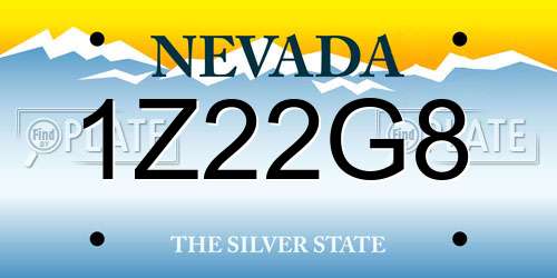 1Z22G8 Nevada License Plate