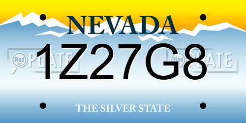 1Z27G8 Nevada License Plate