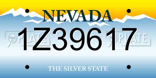 1Z39617 Nevada License Plate