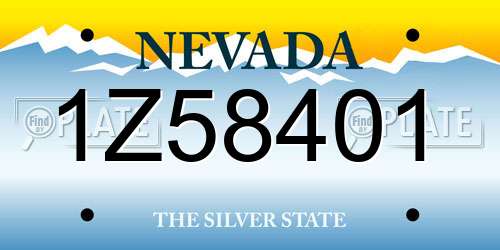 1Z58401 Nevada License Plate