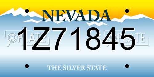 1Z71845 Nevada License Plate