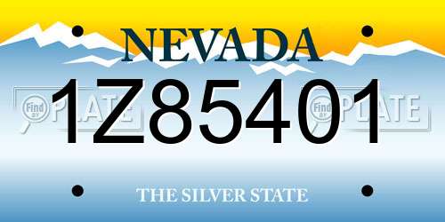 1Z85401 Nevada License Plate