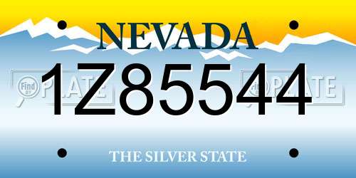1Z85544 Nevada License Plate