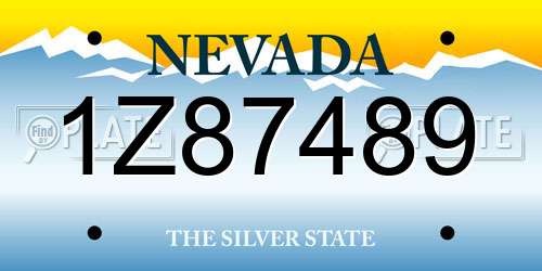1Z87489 Nevada License Plate