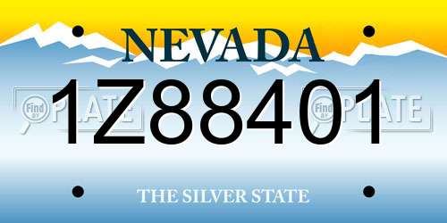 1Z88401 Nevada License Plate