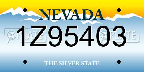 1Z95403 Nevada License Plate