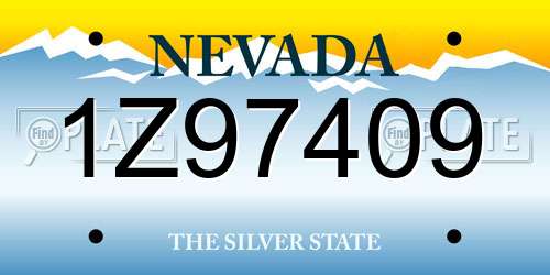 1Z97409 Nevada License Plate