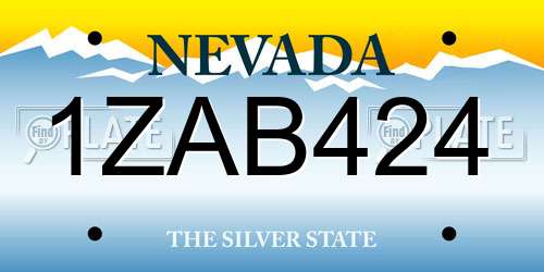 1ZAB424 Nevada License Plate