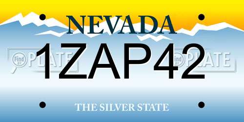 1ZAP42 Nevada License Plate