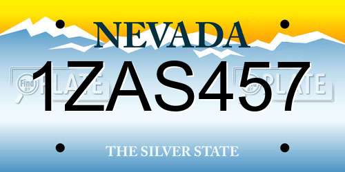 1ZAS457 Nevada License Plate