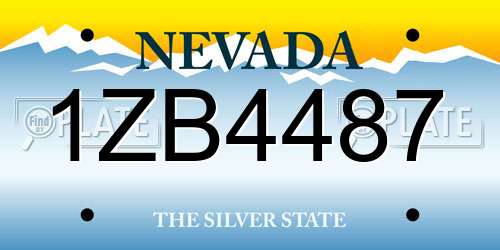 1ZB4487 Nevada License Plate