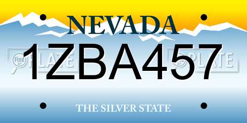 1ZBA457 Nevada License Plate