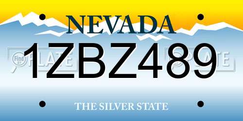 1ZBZ489 Nevada License Plate
