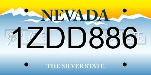 1ZDD886 Nevada License Plate