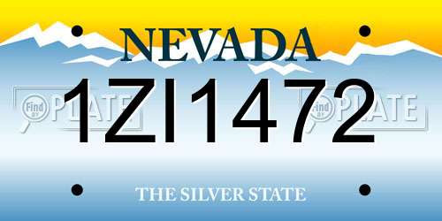 1ZI1472 Nevada License Plate