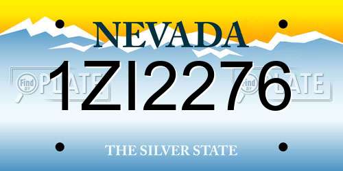 1ZI2276 Nevada License Plate