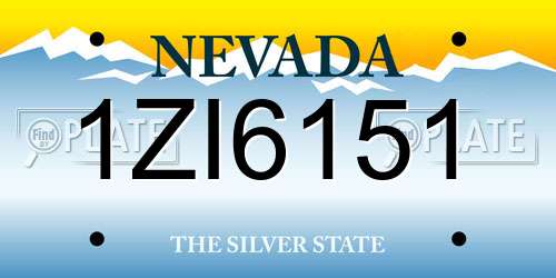 1ZI6151 Nevada License Plate