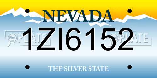 1ZI6152 Nevada License Plate