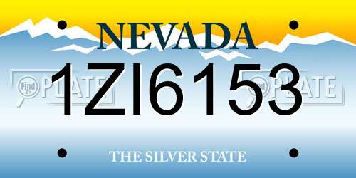 1ZI6153 Nevada License Plate