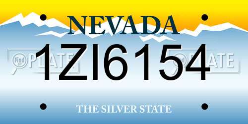 1ZI6154 Nevada License Plate