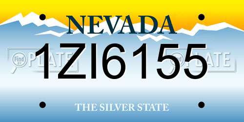 1ZI6155 Nevada License Plate