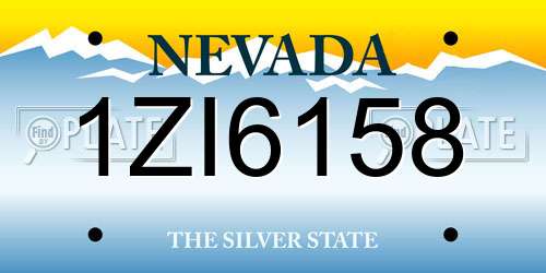 1ZI6158 Nevada License Plate