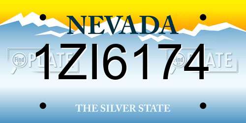 1ZI6174 Nevada License Plate