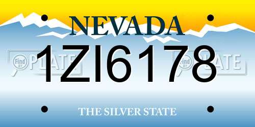 1ZI6178 Nevada License Plate