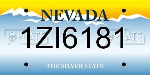 1ZI6181 Nevada License Plate