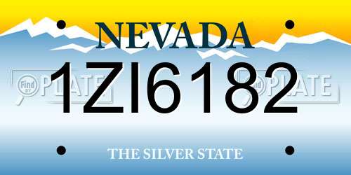 1ZI6182 Nevada License Plate