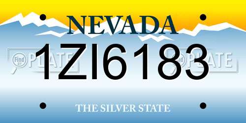 1ZI6183 Nevada License Plate