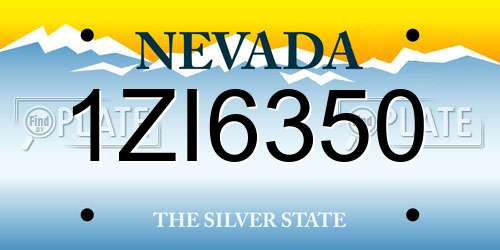 1ZI6350 Nevada License Plate